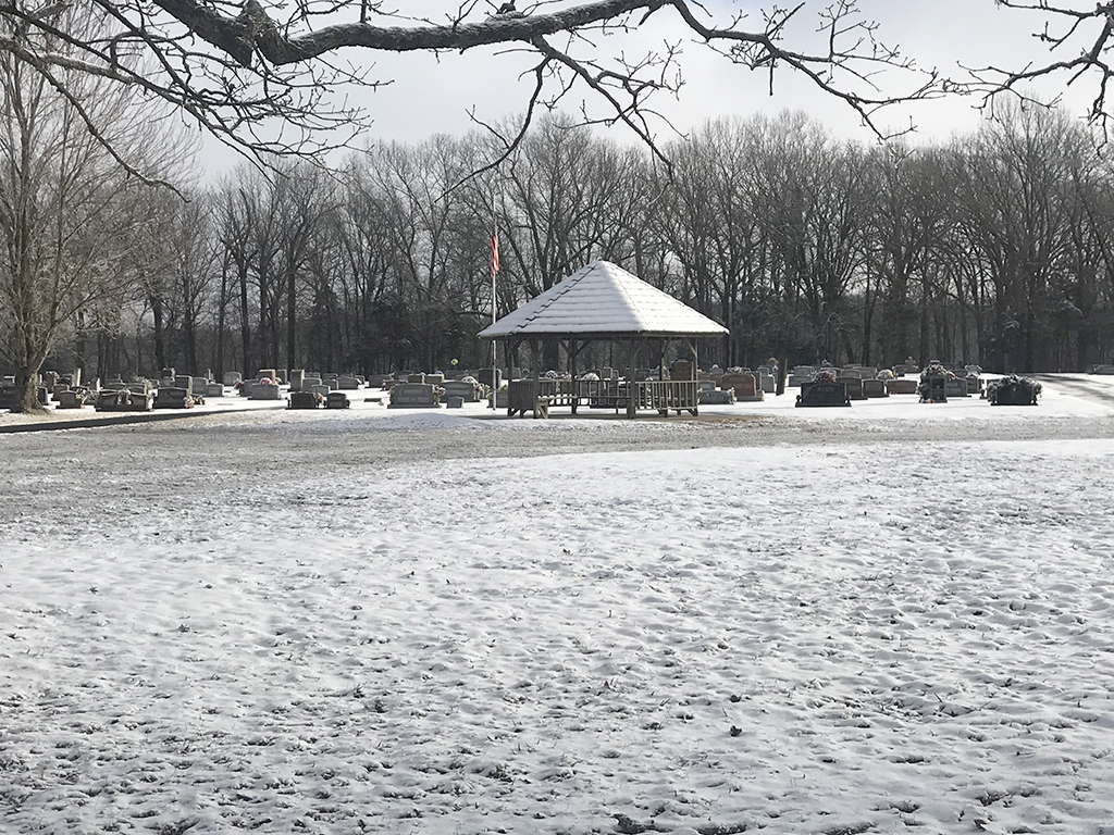 Cemetery in snow